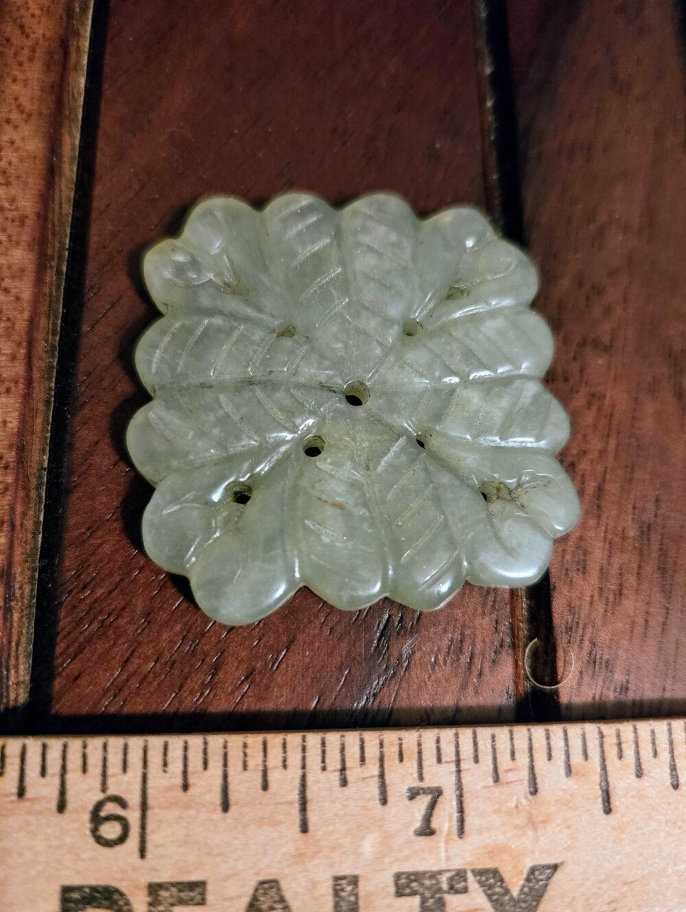 Vintage Carved Green Nephrite Jade Pendant